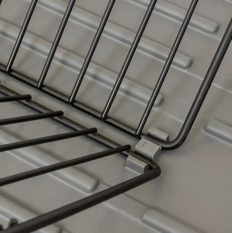 Égouttoir à vaisselle extensible Gris avec rack