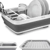 Égouttoir à vaisselle pliable gris blanc