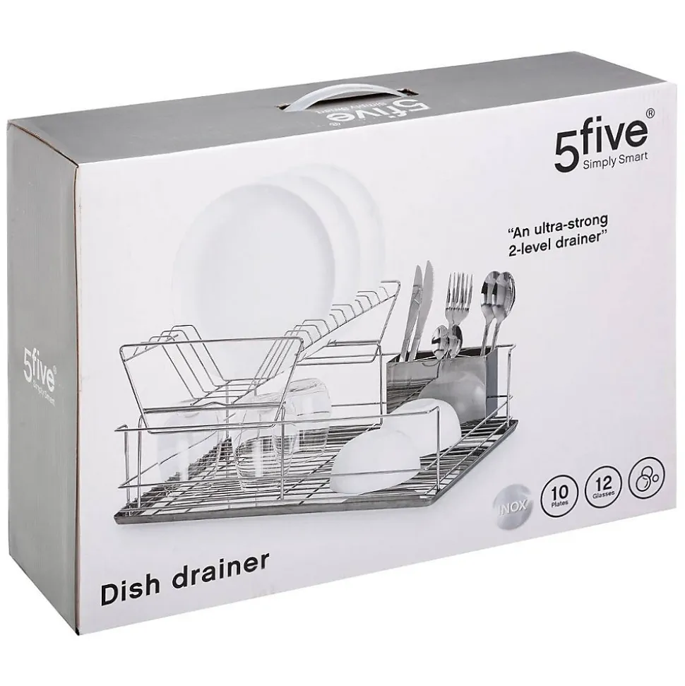 Égouttoir acier 2 niveaux avec plateau Inox - 5Five