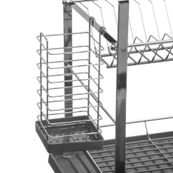 Égouttoir métal 2 niveaux avec plateau Gris - 5Five