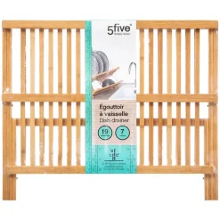Égouttoir pliant 2 niveaux Bambou - 5Five