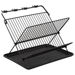 Égouttoir pliant 2 niveaux avec plateau noir - Noir- 5five