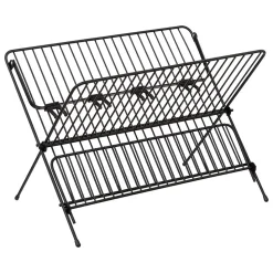 Égouttoir pliant 2 niveaux avec plateau noir - Noir- 5five
