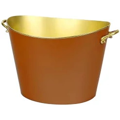 Grand refroidisseur à vin en cuir 37x26x24cm