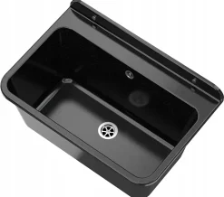 Grand Évier en Granit pour Buanderie, Garage ou Local Technique avec Siphon et Robinet - 1 Set