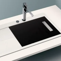 Grande planche à découper Schock en verre noir CLARA