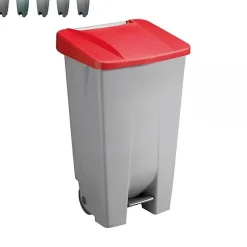 Grande Poubelle avec roues pour professionnels 120 litres - Rouge