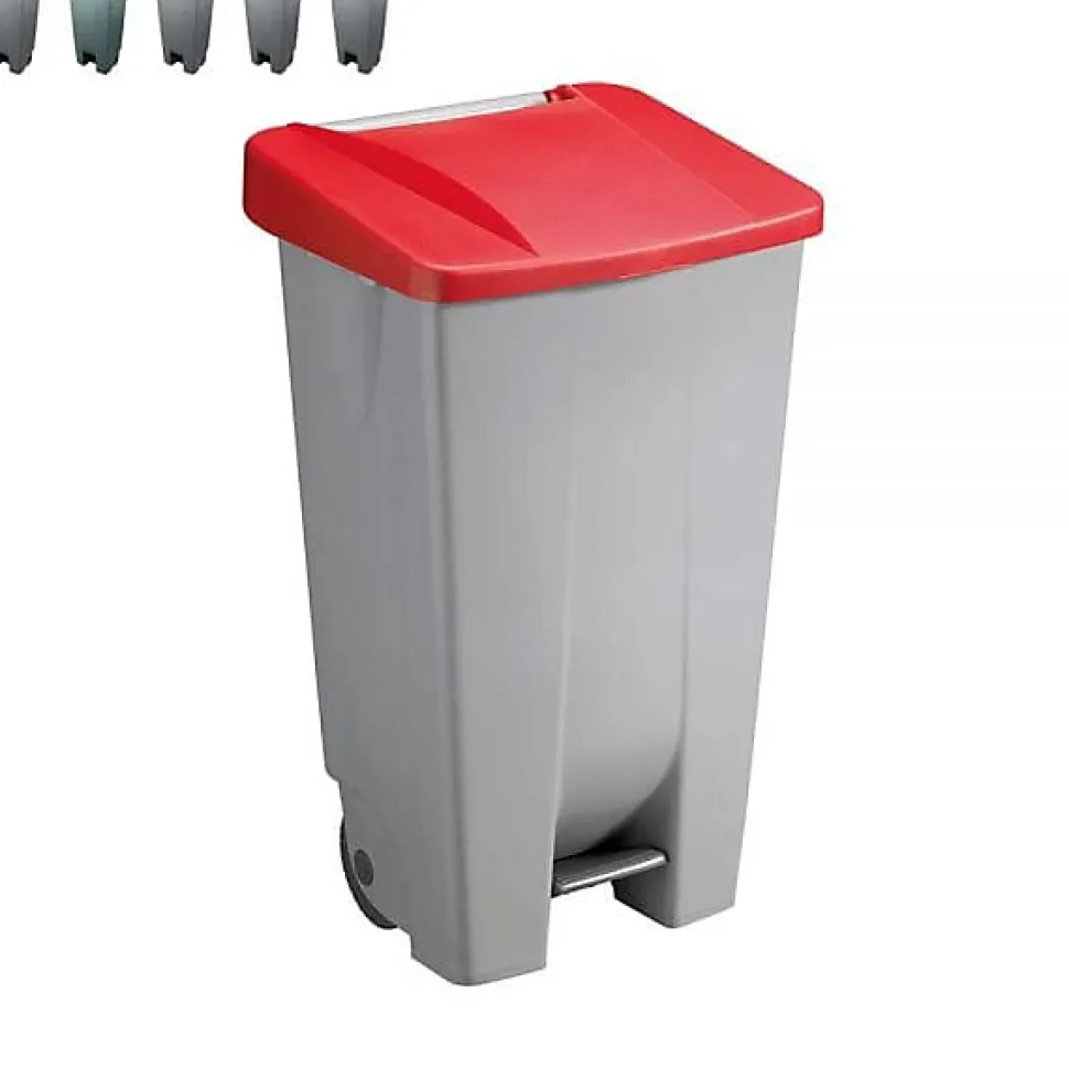 Grande Poubelle avec roues pour professionnels 120 litres - Rouge