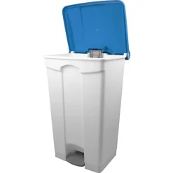 Grande poubelle de tri professionnelle à pédale solide - Bleu