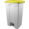 Grande poubelle de tri professionnelle à pédale solide - Jaune