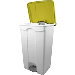 Grande poubelle de tri professionnelle à pédale solide - Jaune