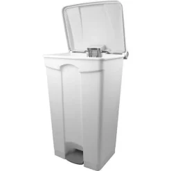 Grande poubelle de tri professionnelle à pédale solide - Blanc