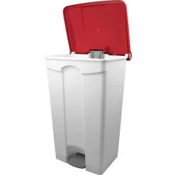Grande poubelle de tri professionnelle à pédale solide - Rouge