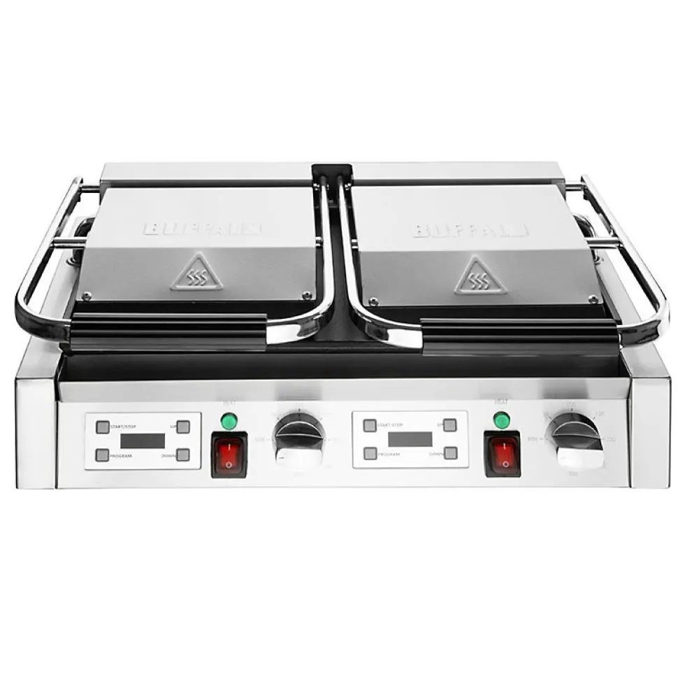 Gril de Contact Double Plaques Lisse et Rainurée 3,6 kW - Buffalo