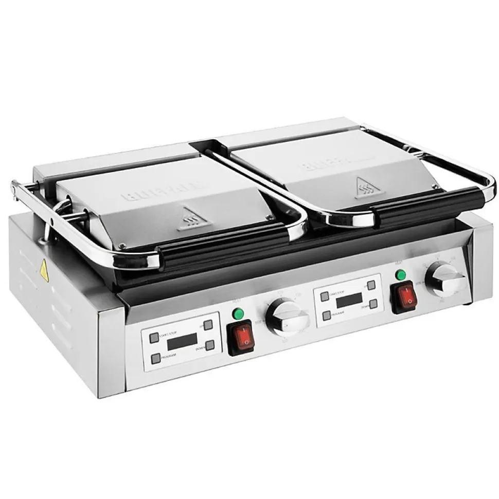 Gril de Contact Double Plaques Lisse et Rainurée 3,6 kW - Buffalo