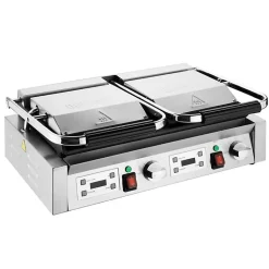 Gril de Contact Double Plaques Lisse et Rainurée 3,6 kW - Buffalo