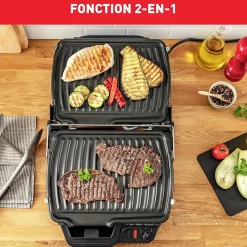 Gril Électrique 2000W Double Position Noir