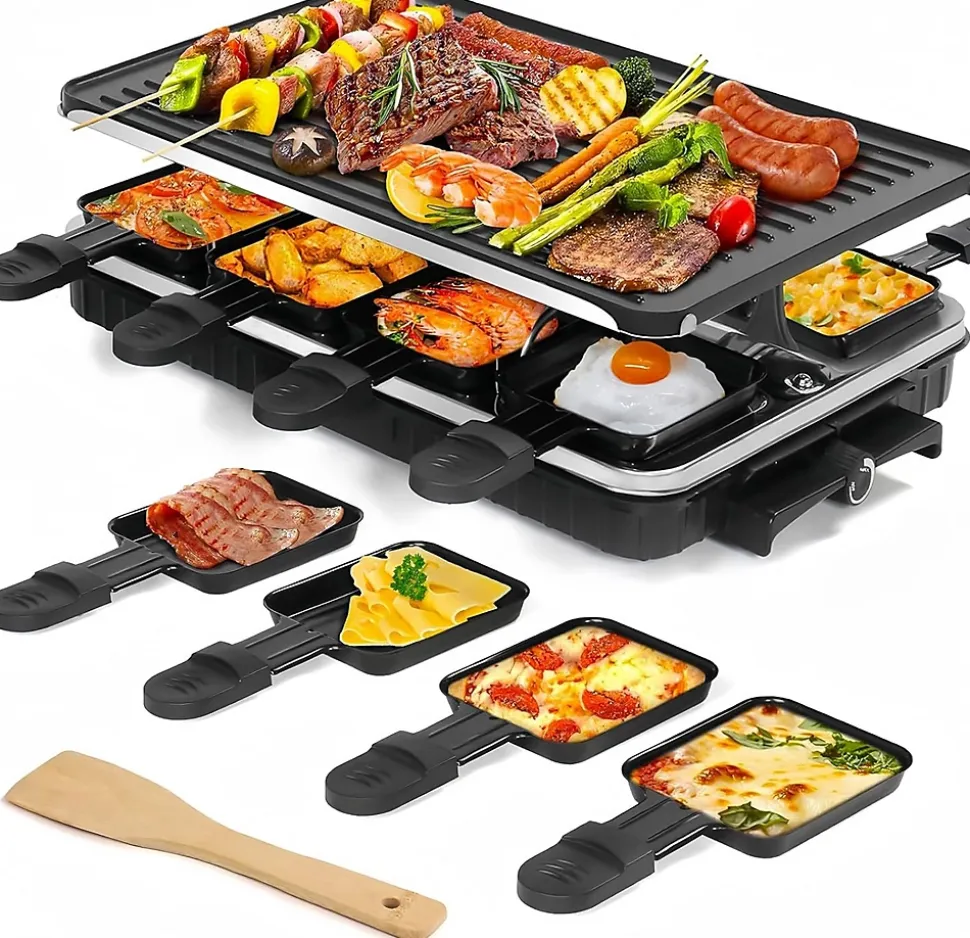 Gril Raclette LeuKoles 2 en 1 8 personnes