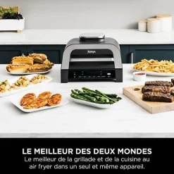 Grill & Friteuse sans huile - NINJA - MAX 6-en-1 DG551EU - 1760 W - 6 modes de cuisson - Gris