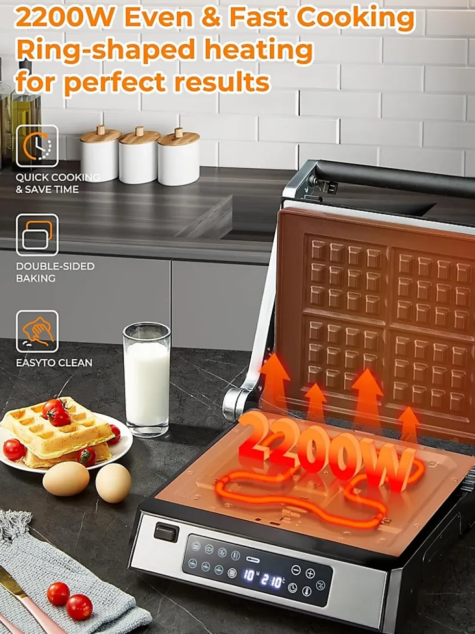 Grill 4-en-1 2200W Plaques Interchangeables