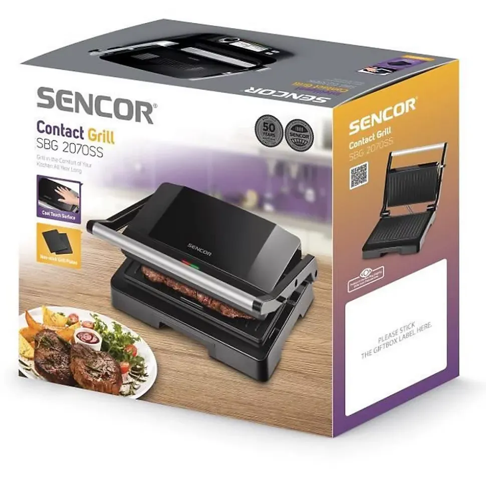 Grill électrique - SENCOR - SBG 2070SS - 1000 W - Noir