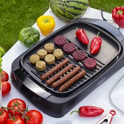 Grill électrique Adler 3000W - Couvercle en verre - 2 zones de cuisson + Spatule