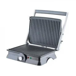 Grill électrique HKoeNIG - GR20 - Surface cuisson 29,7x23cm - Température réglable - 2000W - Inox