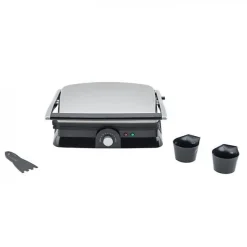 Grill électrique HKoeNIG - GR20 - Surface cuisson 29,7x23cm - Température réglable - 2000W - Inox