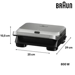 Grill multifonction Braun SnackMaker 5 800 W inox noir plaques amovibles PTFE