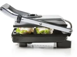 Grill multifonctions électrique DOMO - Grandes plaques Teflon - Couvercle flottant - Thermostat réglable