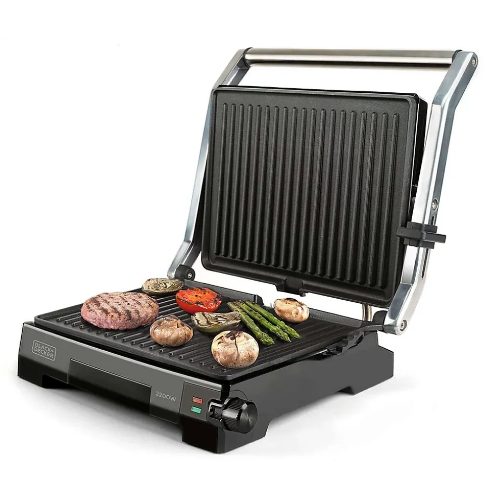 Grill panini multifonctions 2200w inox. Black+decker BXGR2200E