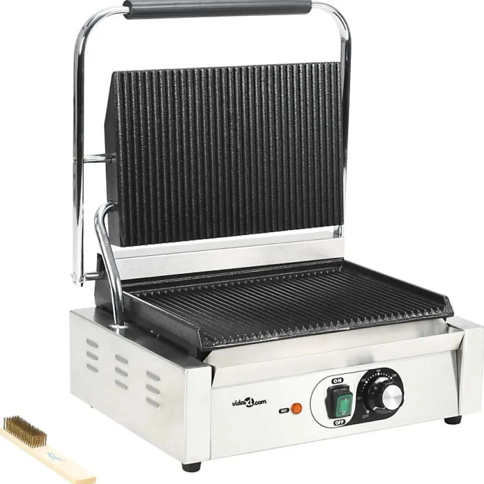 Grill rainuré pour panini 2200 W 43x30,5x20 cm