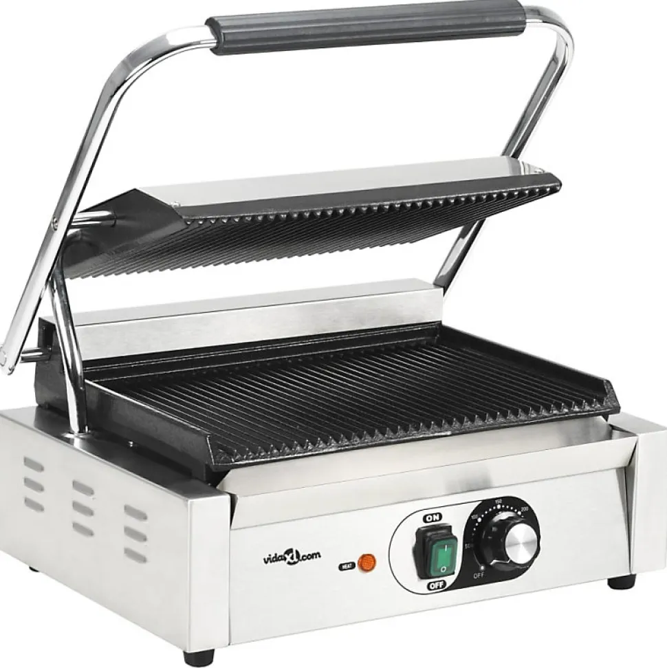 Grill rainuré pour panini 2200 W 43x30,5x20 cm