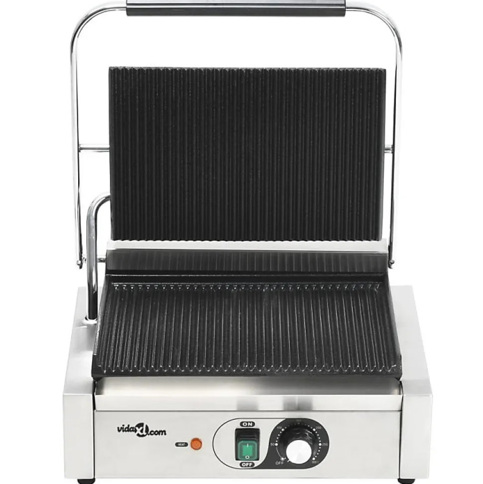Grill rainuré pour panini 2200 W 43x30,5x20 cm