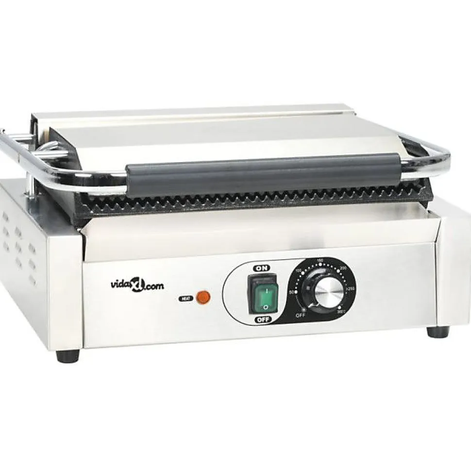 Grill rainuré pour panini 2200 W 43x30,5x20 cm