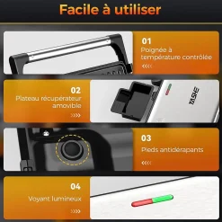 Grill 1500W Ouverture 180 Noir