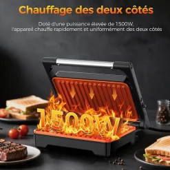 Grill 1500W Ouverture 180 Noir