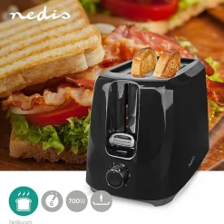 Grille pain 2 Emplacements Thermostat réglable Noir NEDIS