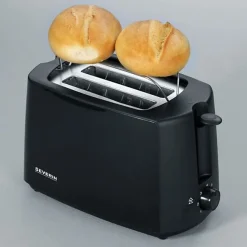 Grille Pain - Toaster Electrique SEVERIN AT2287 - 700 W, 2 tranches, brunissage réglable, support viennoiseries, noir