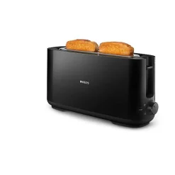 Grille Pain - Toaster Electrique Philips Daily Collection a fente longue, 8 réglages, ramasse-miettes amovible - Noir