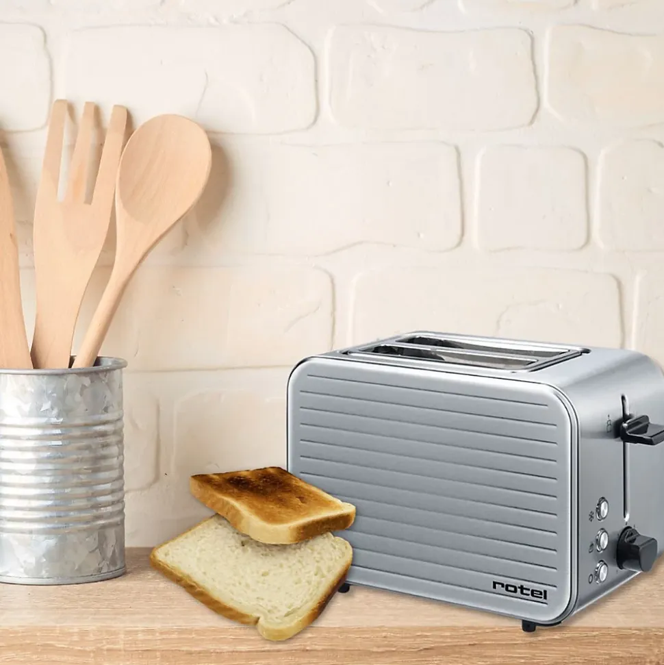 Grille pain chromé avec 7 niveaux de réglages Rotel