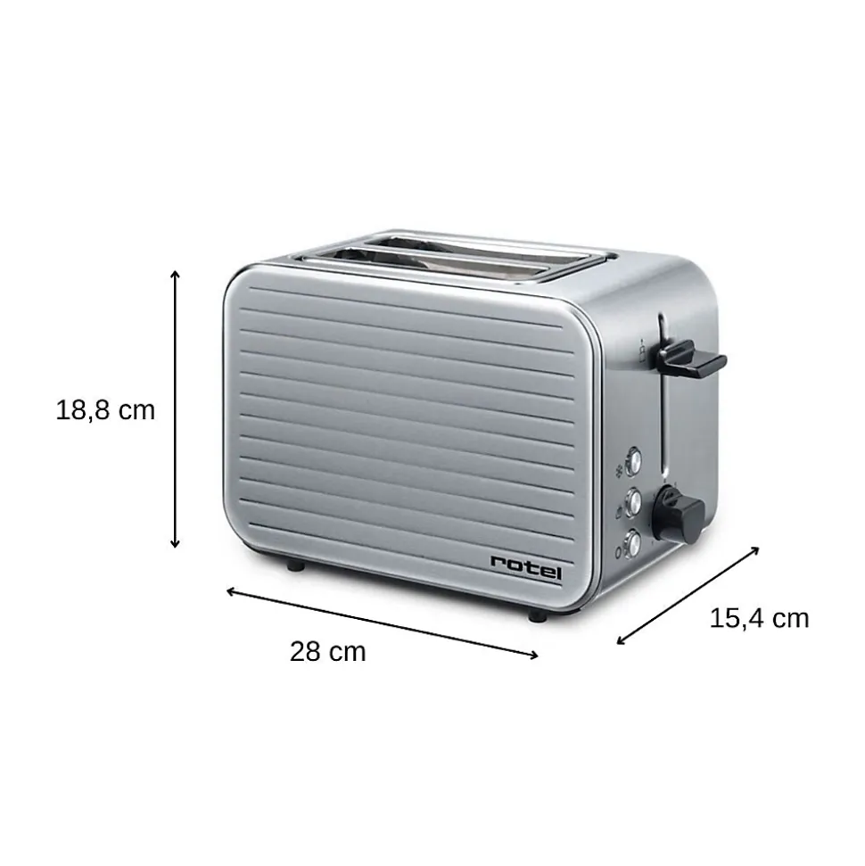Grille pain chromé avec 7 niveaux de réglages Rotel
