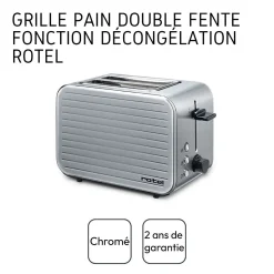 Grille pain chromé avec 7 niveaux de réglages Rotel