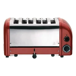 Grille Pain Professionnel Inox Finition Rouge - 6 Tranches - Dualit