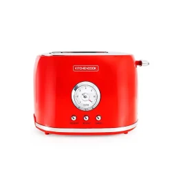 Grille Pain Style Rétro Double Fentes Retro Toast Rouge Kitchencook