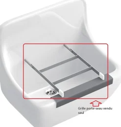 Grille porte-seau O.NOVO - Largeur: 177,5 mm - Longueur: 272 mm - Hauteur: 21 mm - Chromée