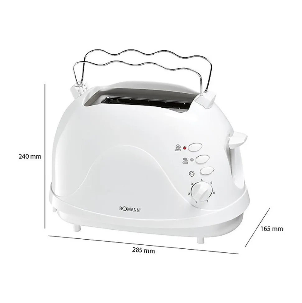 Grille-pain 2 fentes Bomann TA 246 CB Blanc