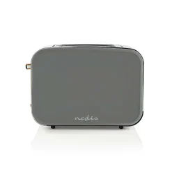 Grille-pain 2 Fentes Larges 900W Gris Soft-Touch Fonction décongélation NEDIS