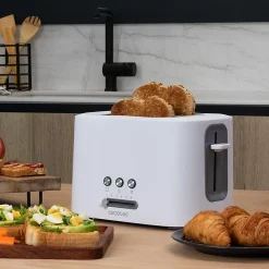 Grille-pain 2 fentes 980W Blanc Inox