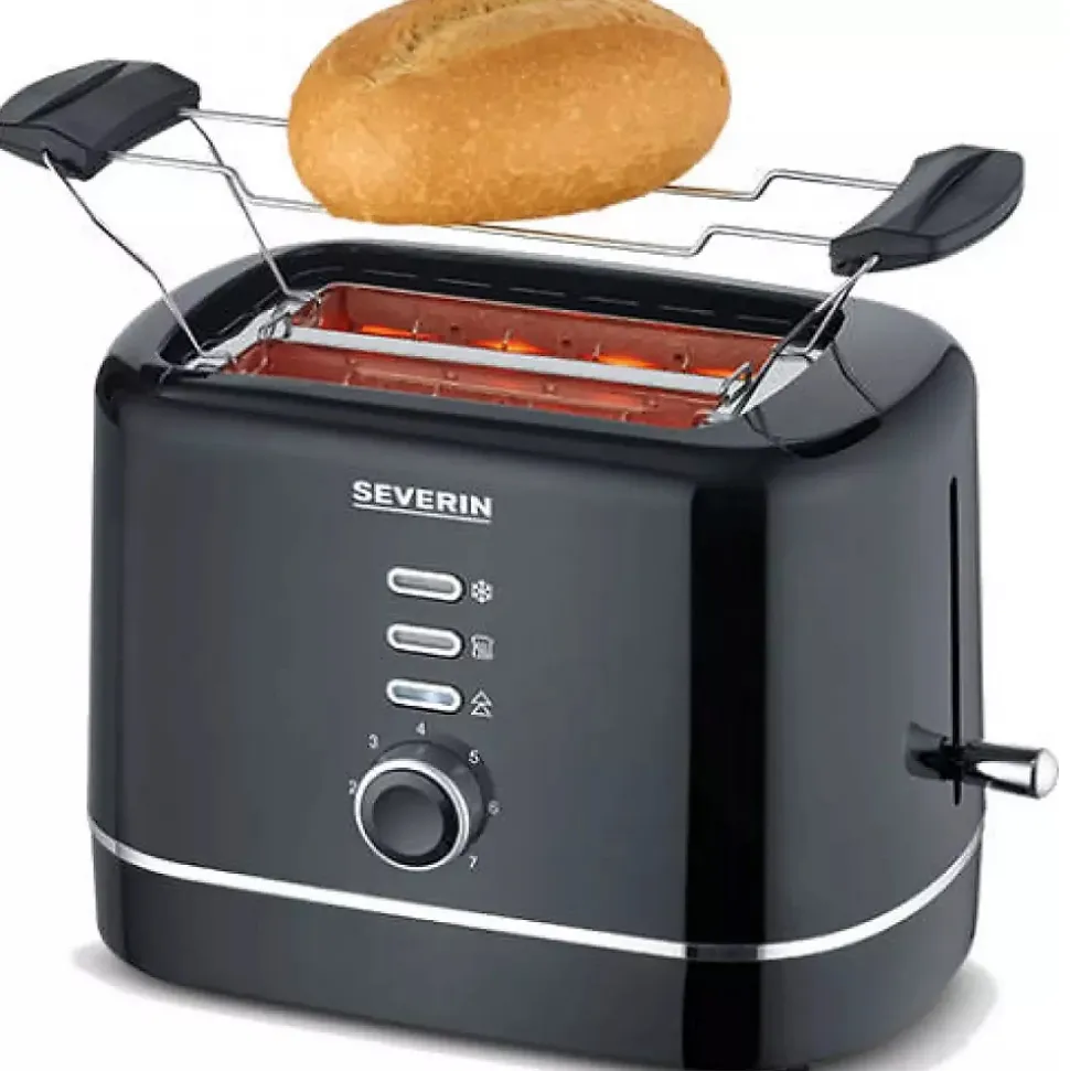 Grille-pain 2 fentes 850w noir Severin AT4321